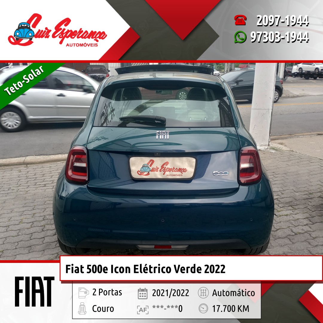 Fiat 500e Icon Elétrico Verde 2022
