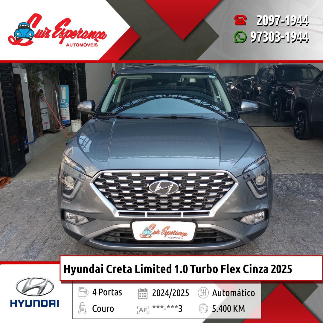 Hyundai Creta Limited 1.0 Turbo Flex Cinza 2025