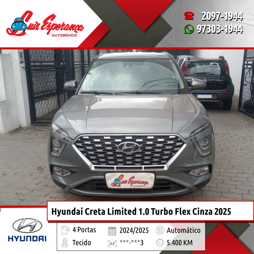 Hyundai Creta Limited 1.0 Turbo Flex Cinza 2025