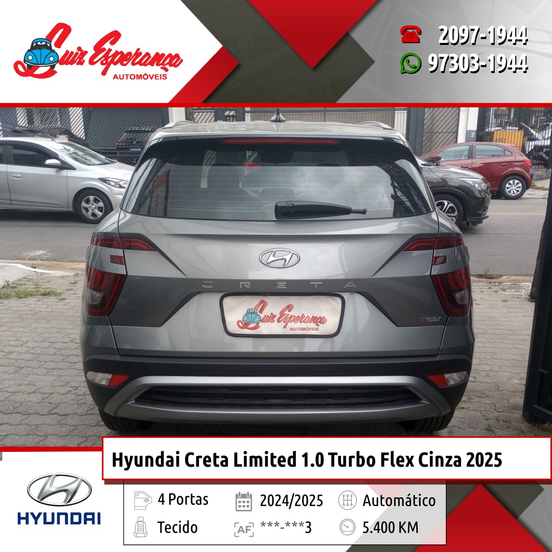 Hyundai Creta Limited 1.0 Turbo Flex Cinza 2025