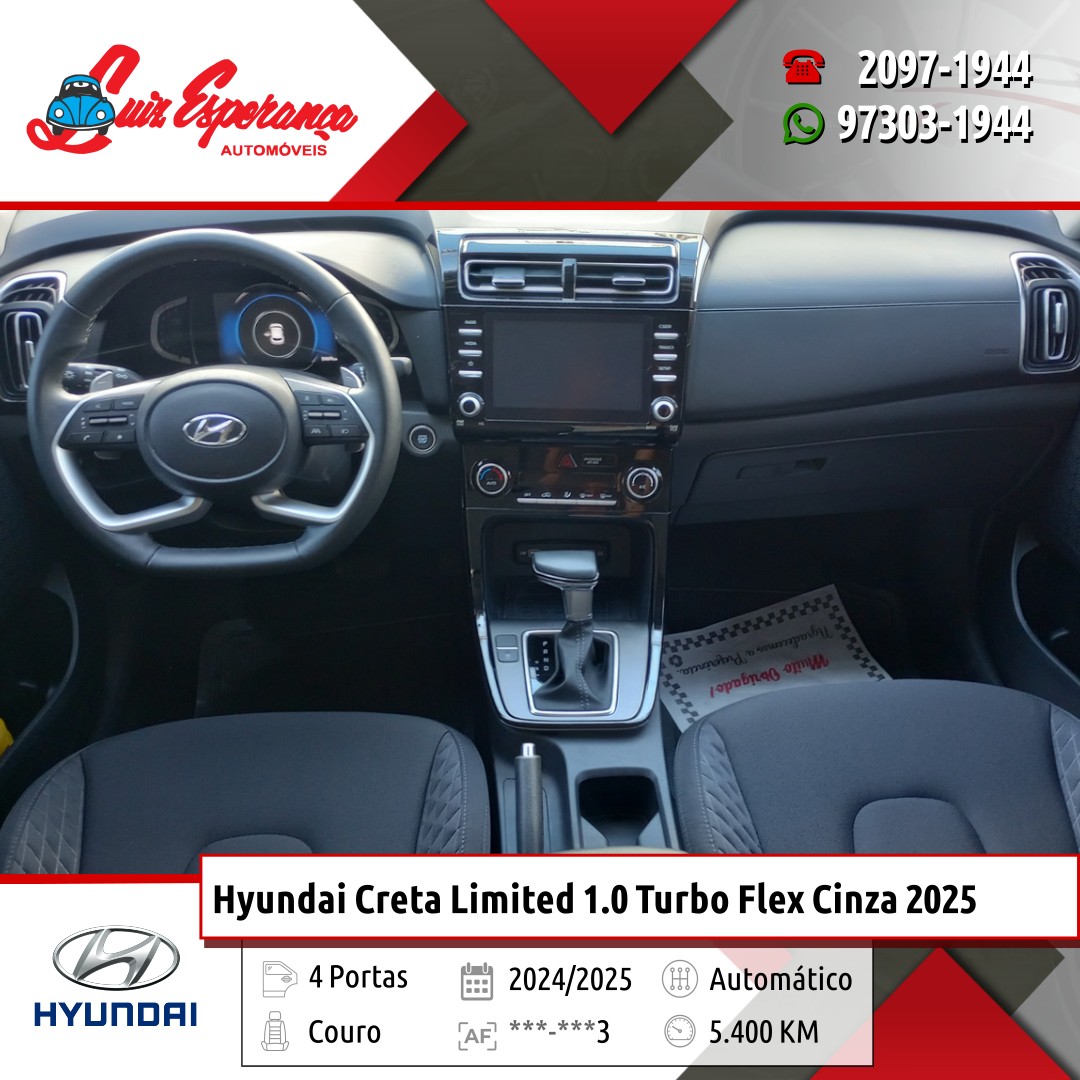 Hyundai Creta Limited 1.0 Turbo Flex Cinza 2025