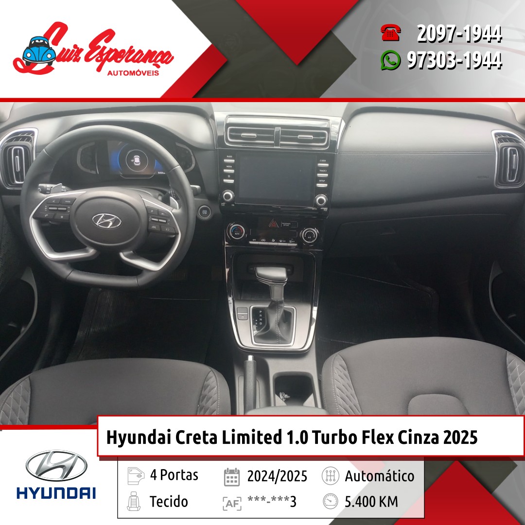 Hyundai Creta Limited 1.0 Turbo Flex Cinza 2025