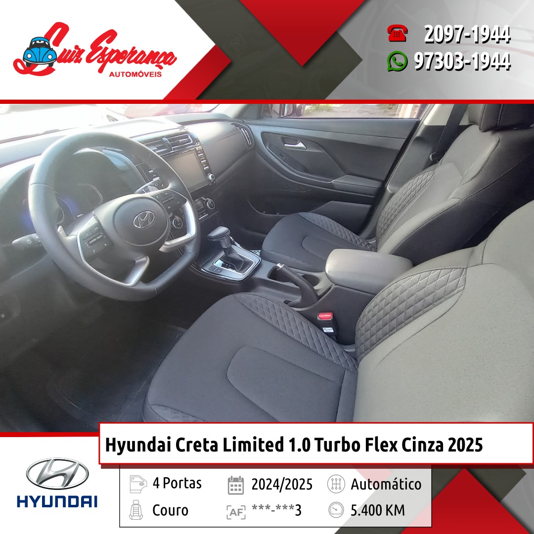 Hyundai Creta Limited 1.0 Turbo Flex Cinza 2025