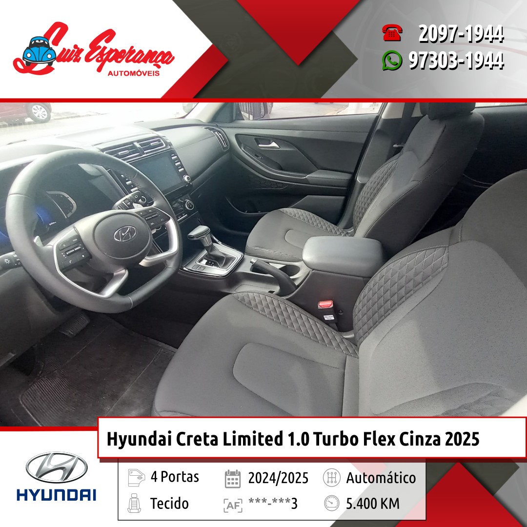 Hyundai Creta Limited 1.0 Turbo Flex Cinza 2025