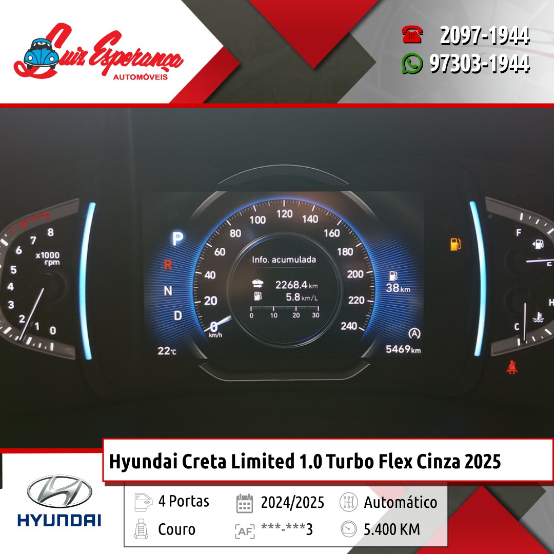 Hyundai Creta Limited 1.0 Turbo Flex Cinza 2025