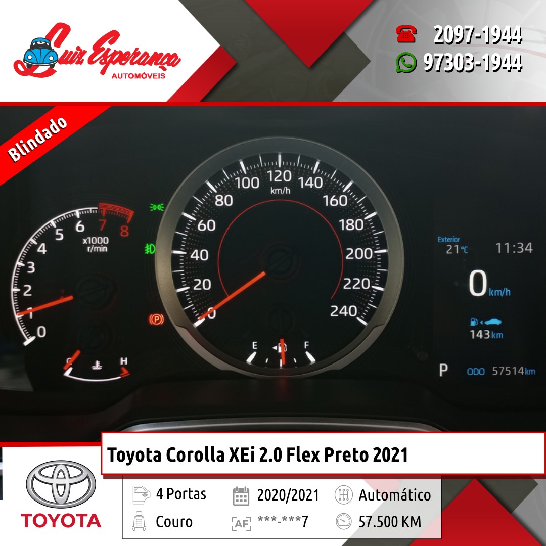 Toyota Corolla XEi 2.0 Flex Preto 2021