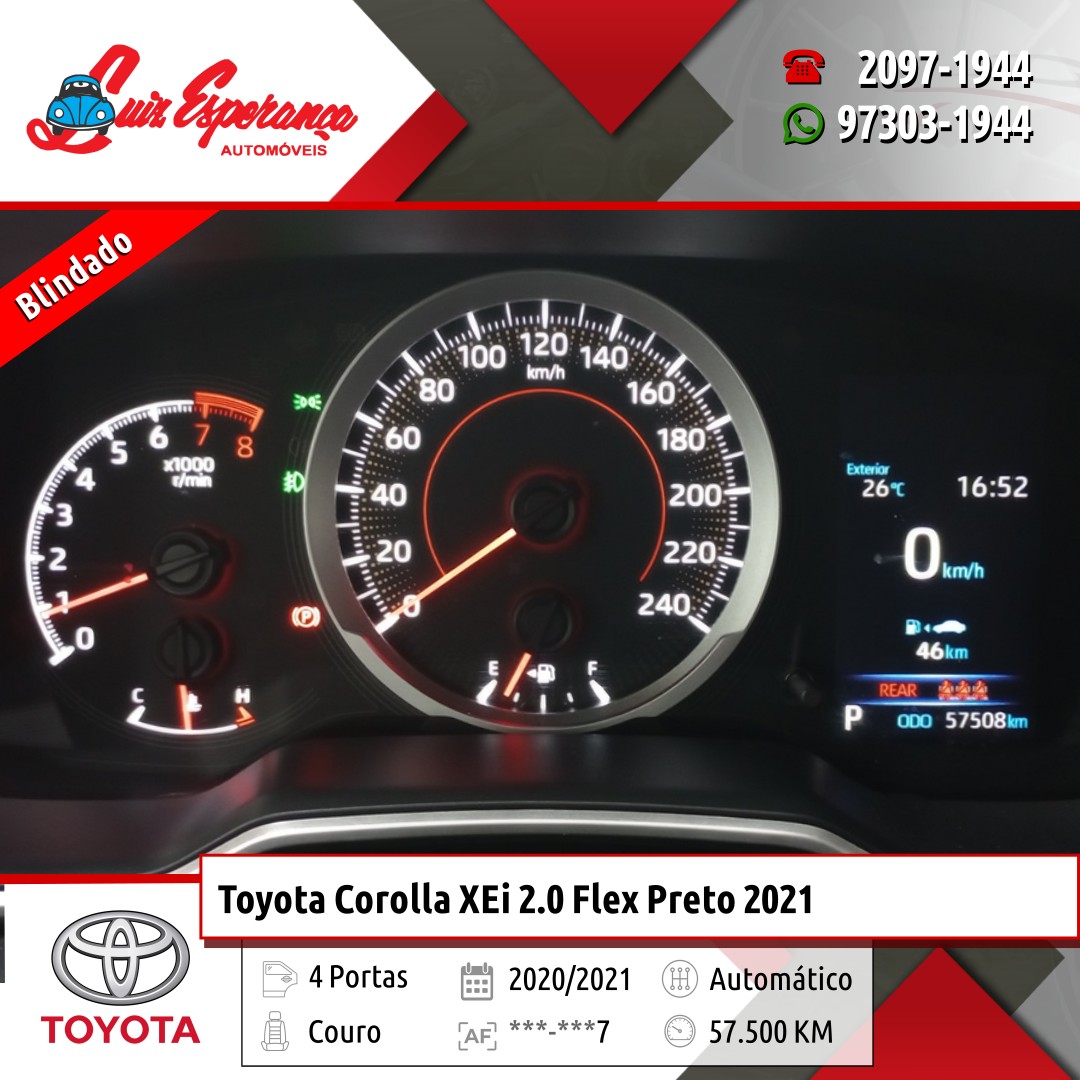 Toyota Corolla XEi 2.0 Flex Preto 2021