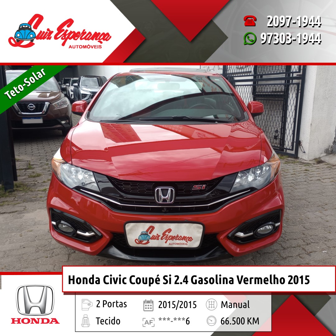 Honda Civic Coupe Si 2.4 Gasolina Vermelho 2015