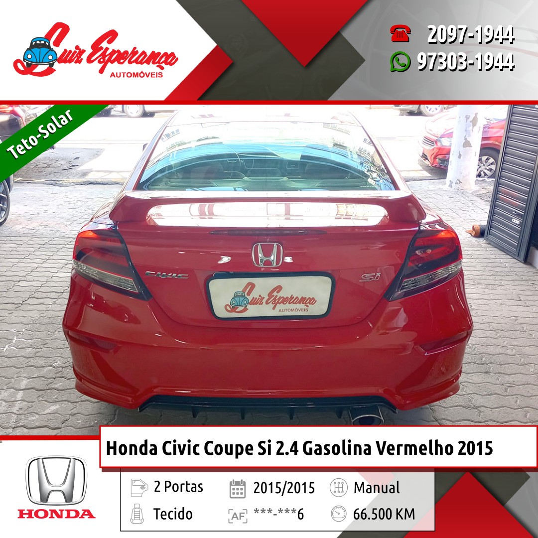Honda Civic Coupe Si 2.4 Gasolina Vermelho 2015