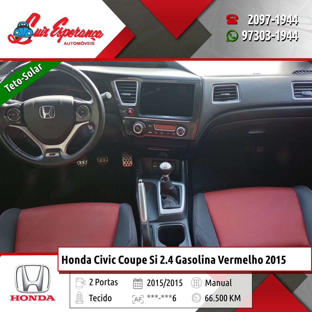 Honda Civic Coupe Si 2.4 Gasolina Vermelho 2015