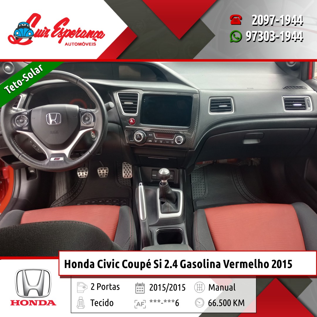 Honda Civic Coupe Si 2.4 Gasolina Vermelho 2015