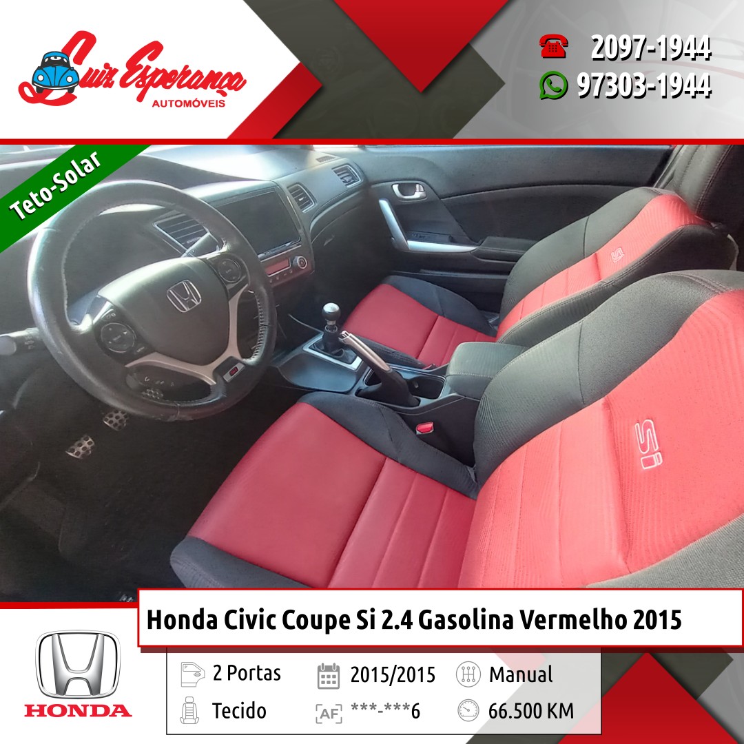 Honda Civic Coupe Si 2.4 Gasolina Vermelho 2015