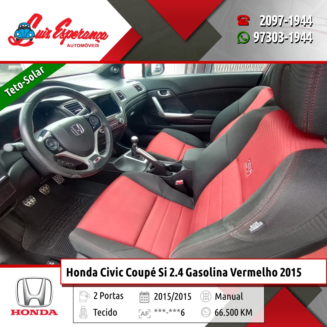 Honda Civic Coupe Si 2.4 Gasolina Vermelho 2015