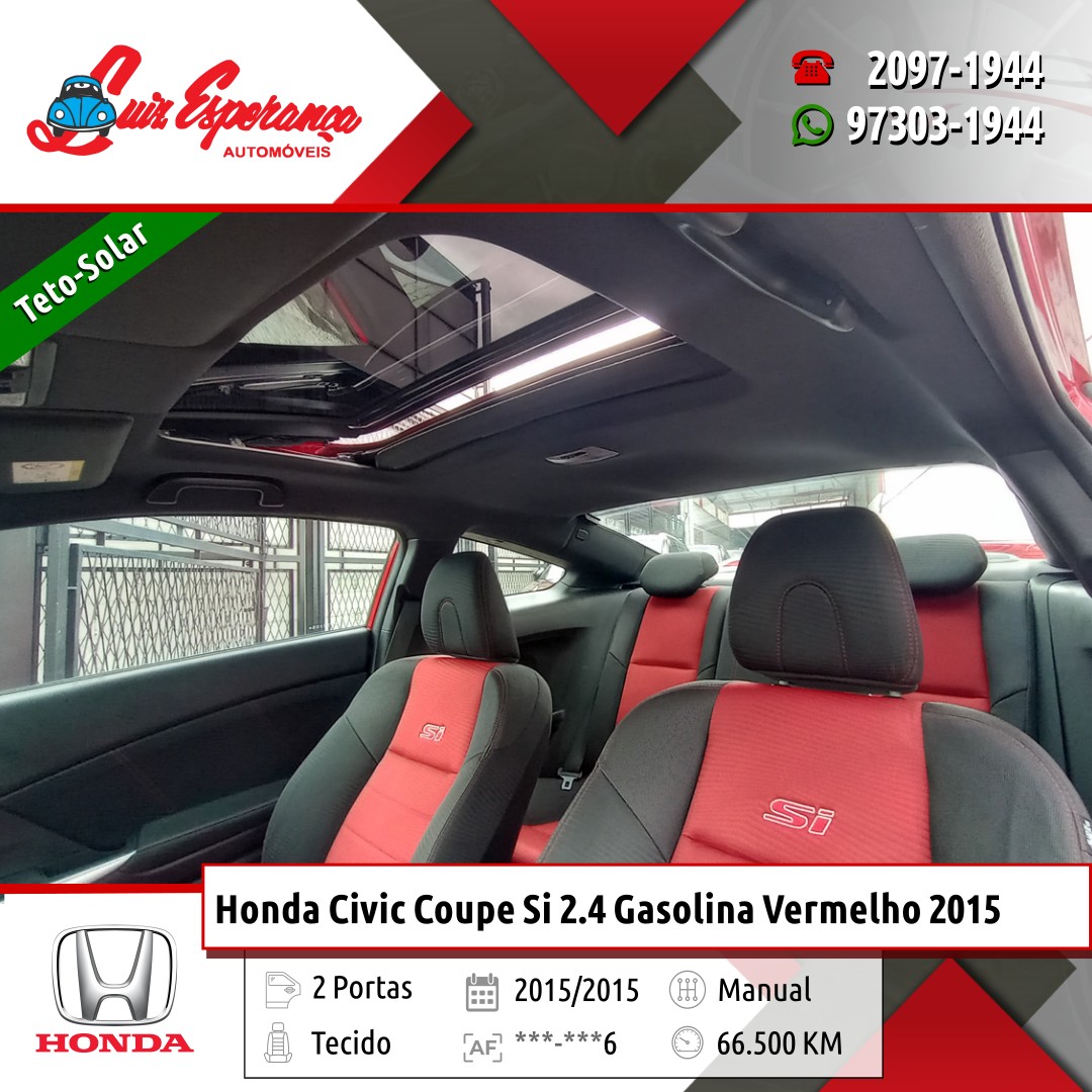 Honda Civic Coupe Si 2.4 Gasolina Vermelho 2015