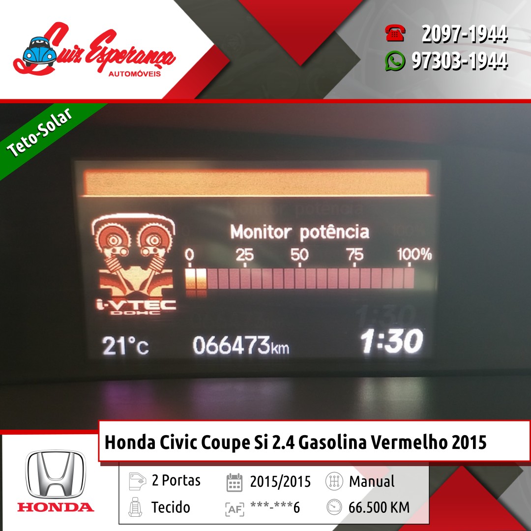 Honda Civic Coupe Si 2.4 Gasolina Vermelho 2015