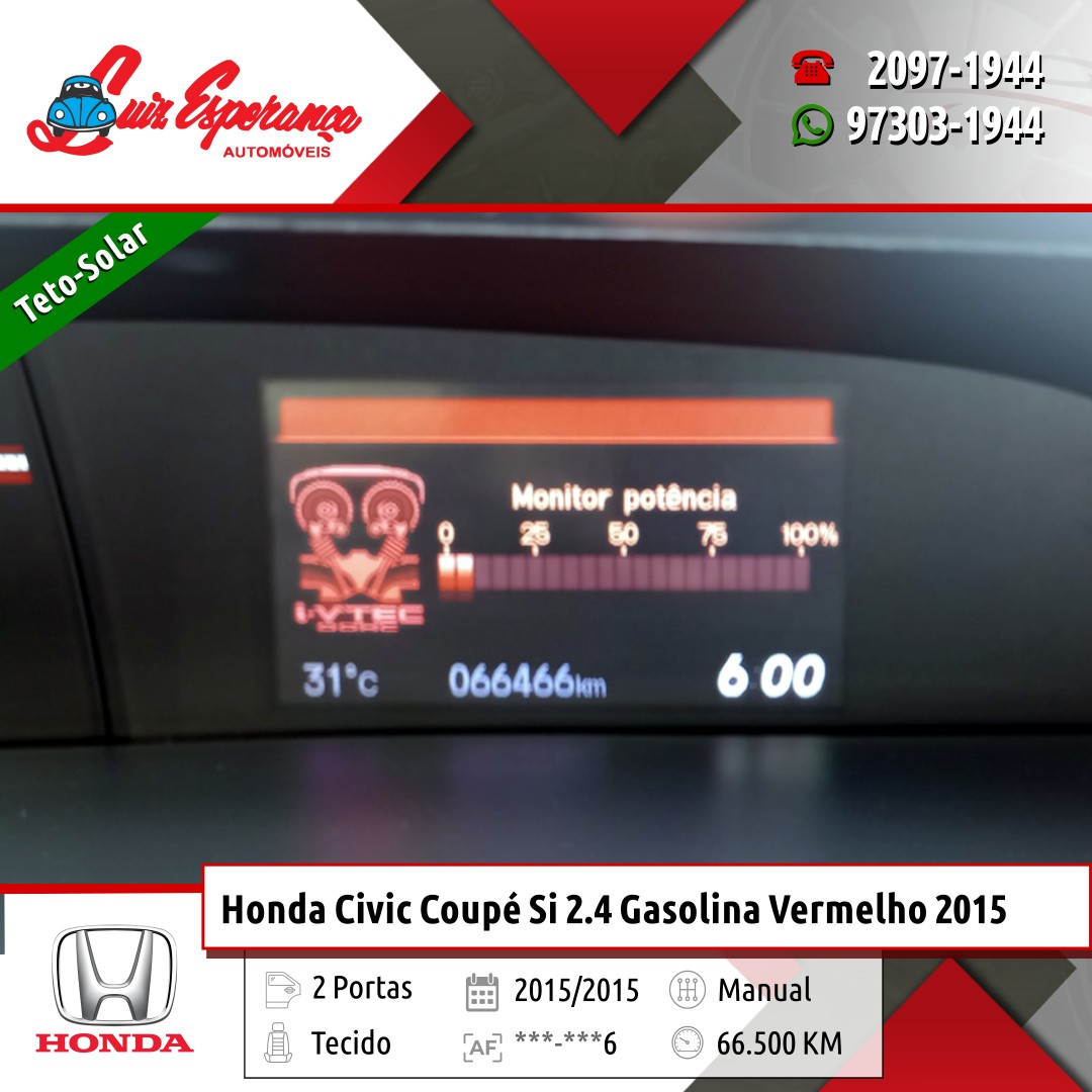 Honda Civic Coupe Si 2.4 Gasolina Vermelho 2015