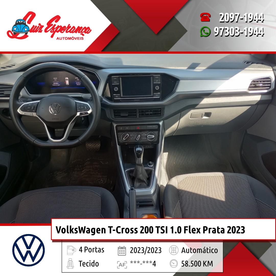 VolksWagen T-Cross 200 TSI 1.0 Flex Prata 2023