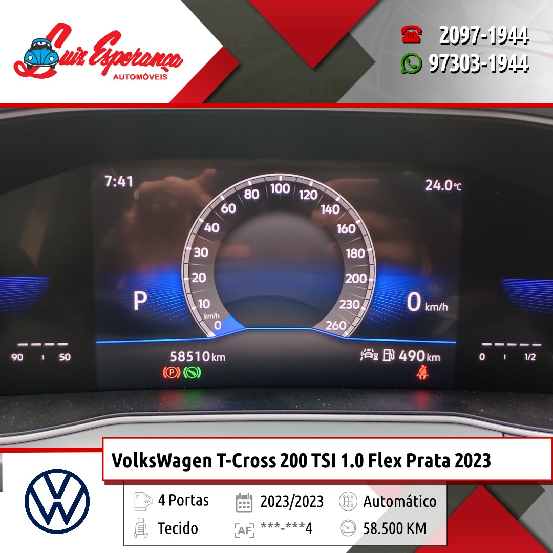 VolksWagen T-Cross 200 TSI 1.0 Flex Prata 2023