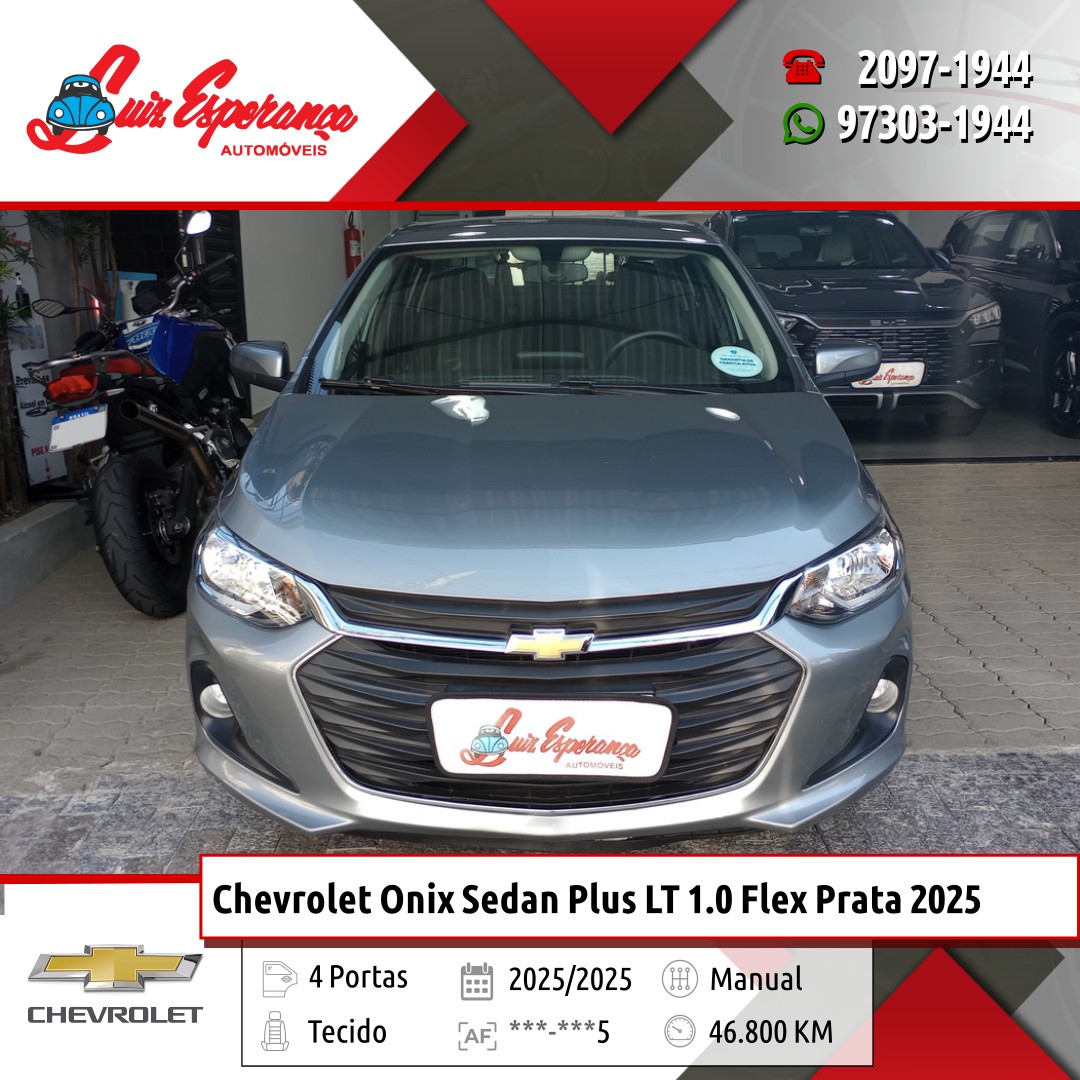 Chevrolet Onix Sedan Plus LT 1.0 Flex Prata 2025