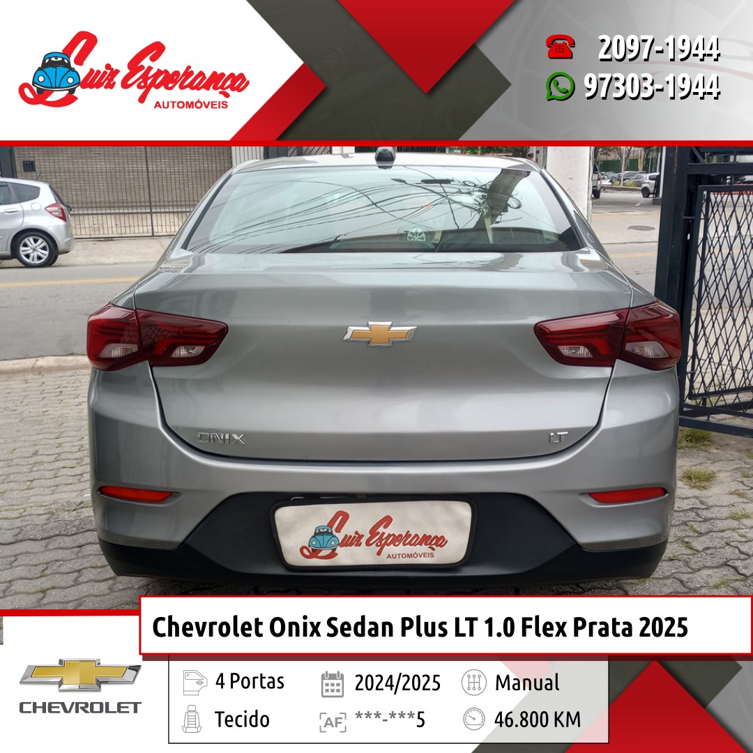 Chevrolet Onix Sedan Plus LT 1.0 Flex Prata 2025