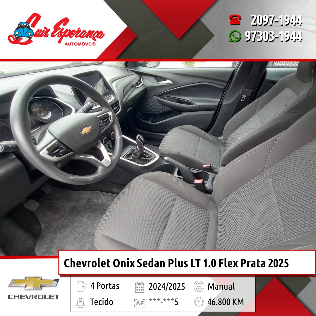 Chevrolet Onix Sedan Plus LT 1.0 Flex Prata 2025