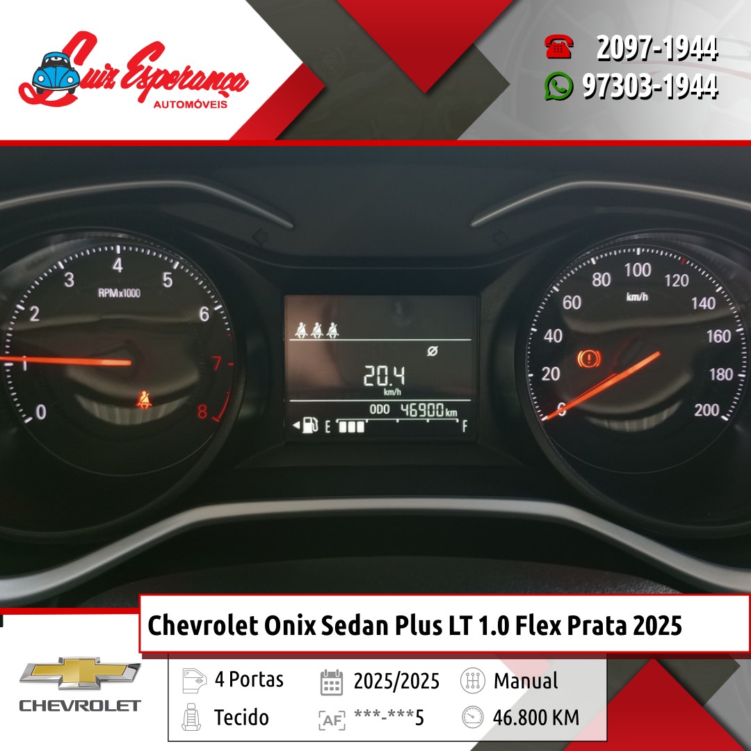 Chevrolet Onix Sedan Plus LT 1.0 Flex Prata 2025