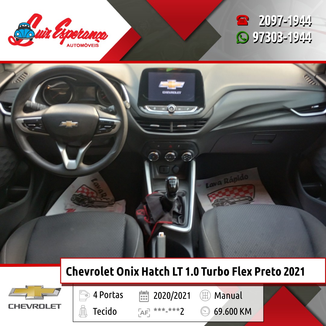 Chevrolet Onix Hatch LT 1.0 Turbo Flex Preto 2021