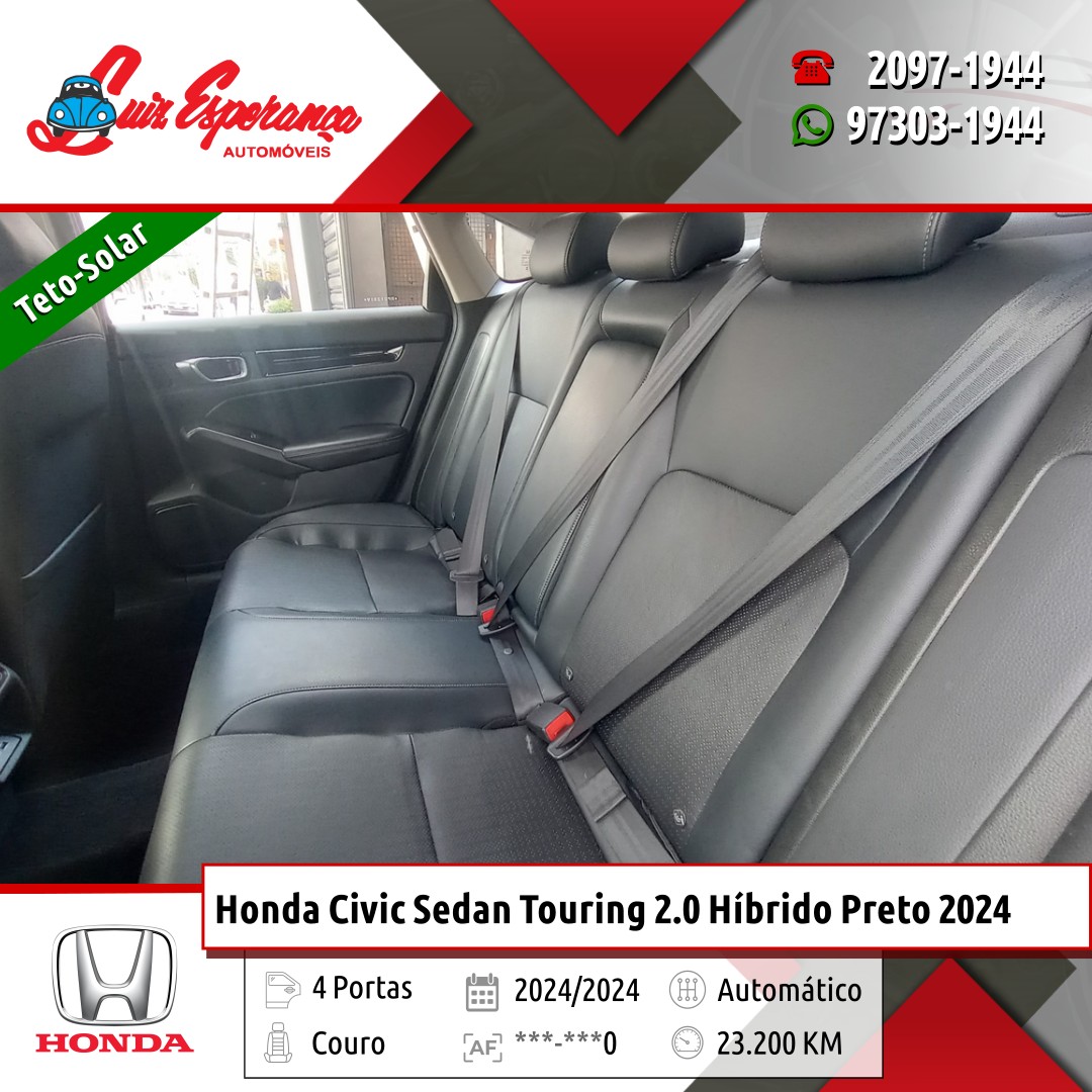 Honda Civic Sedan Touring 2.0 Híbrido Preto 2024