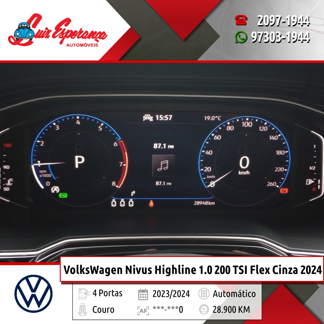 VolksWagen Nivus Highline 1.0 200 TSI Flex Cinza 2024