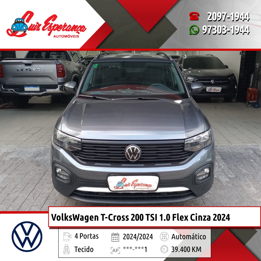 VolksWagen T-Cross 200 TSI 1.0 Flex Cinza 2024
