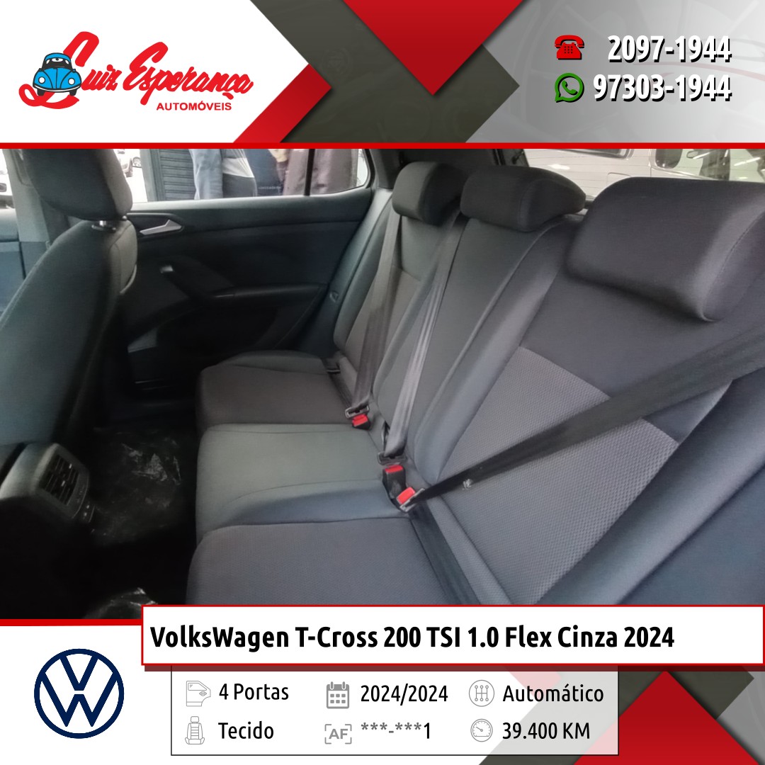 VolksWagen T-Cross 200 TSI 1.0 Flex Cinza 2024