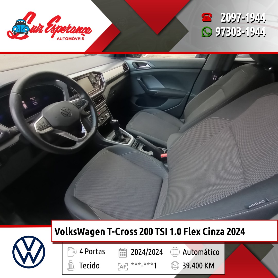 VolksWagen T-Cross 200 TSI 1.0 Flex Cinza 2024