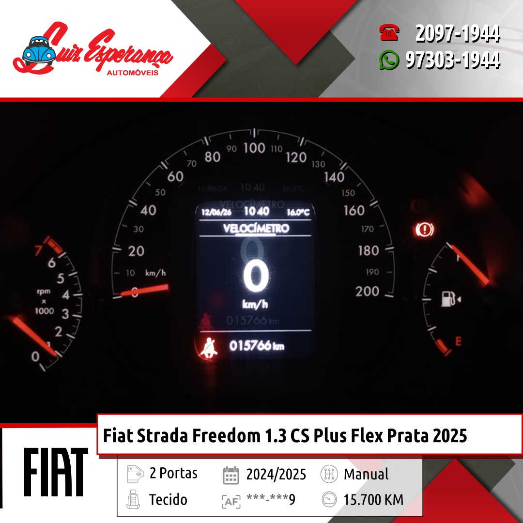Fiat Strada Freedom 1.3 CS Plus Flex Prata 2025