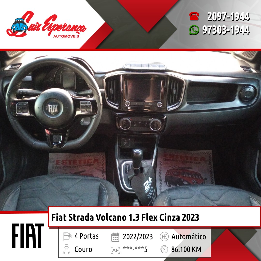 Fiat Strada Volcano 1.3 Flex Cinza 2023