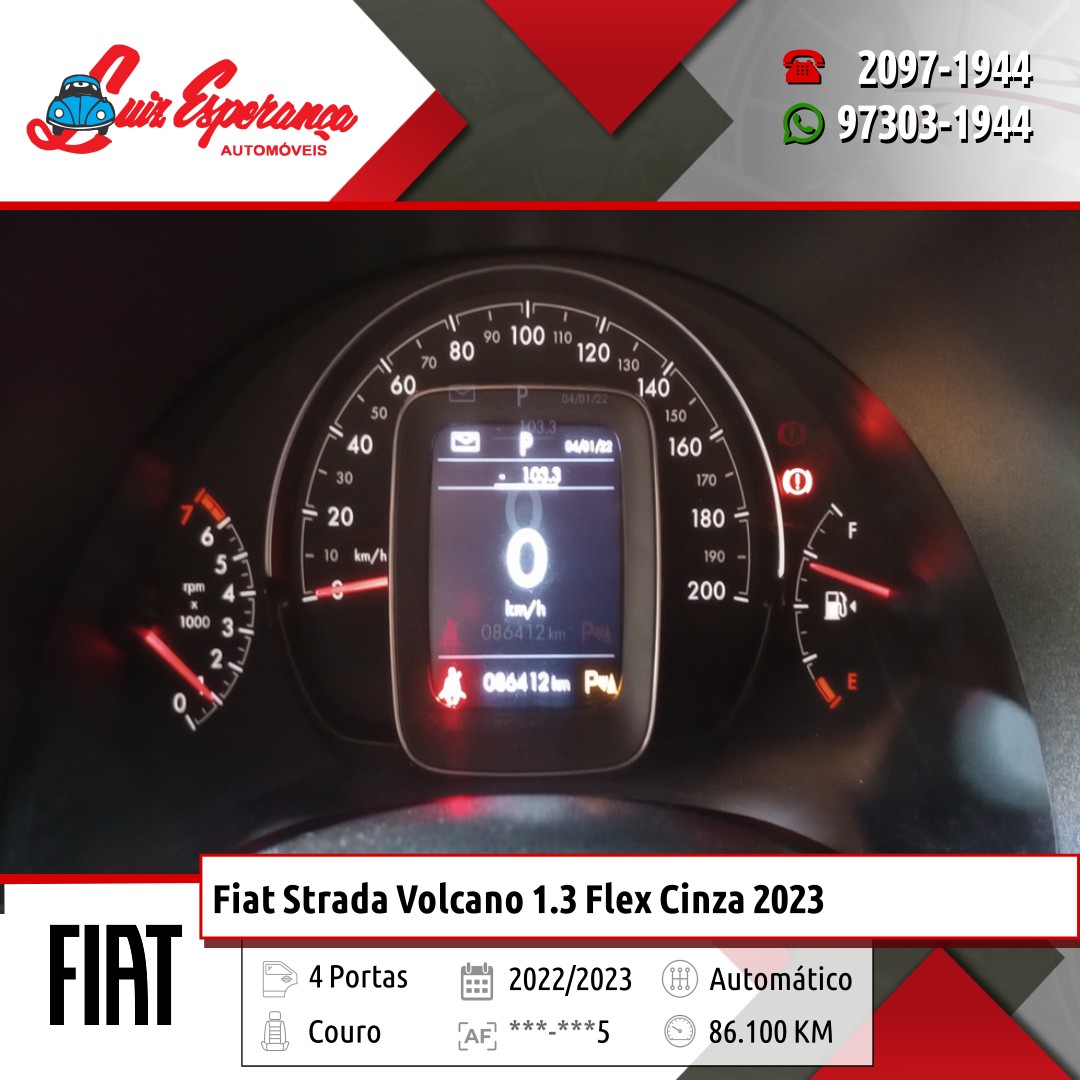 Fiat Strada Volcano 1.3 Flex Cinza 2023