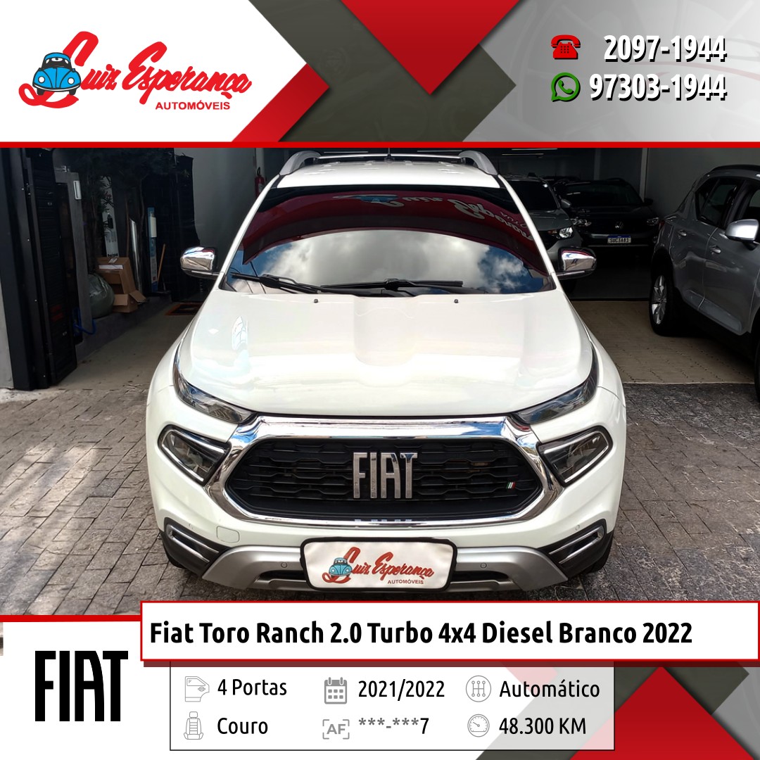 Fiat Toro Ranch 2.0 Turbo 4×4 Diesel Branco 2022
