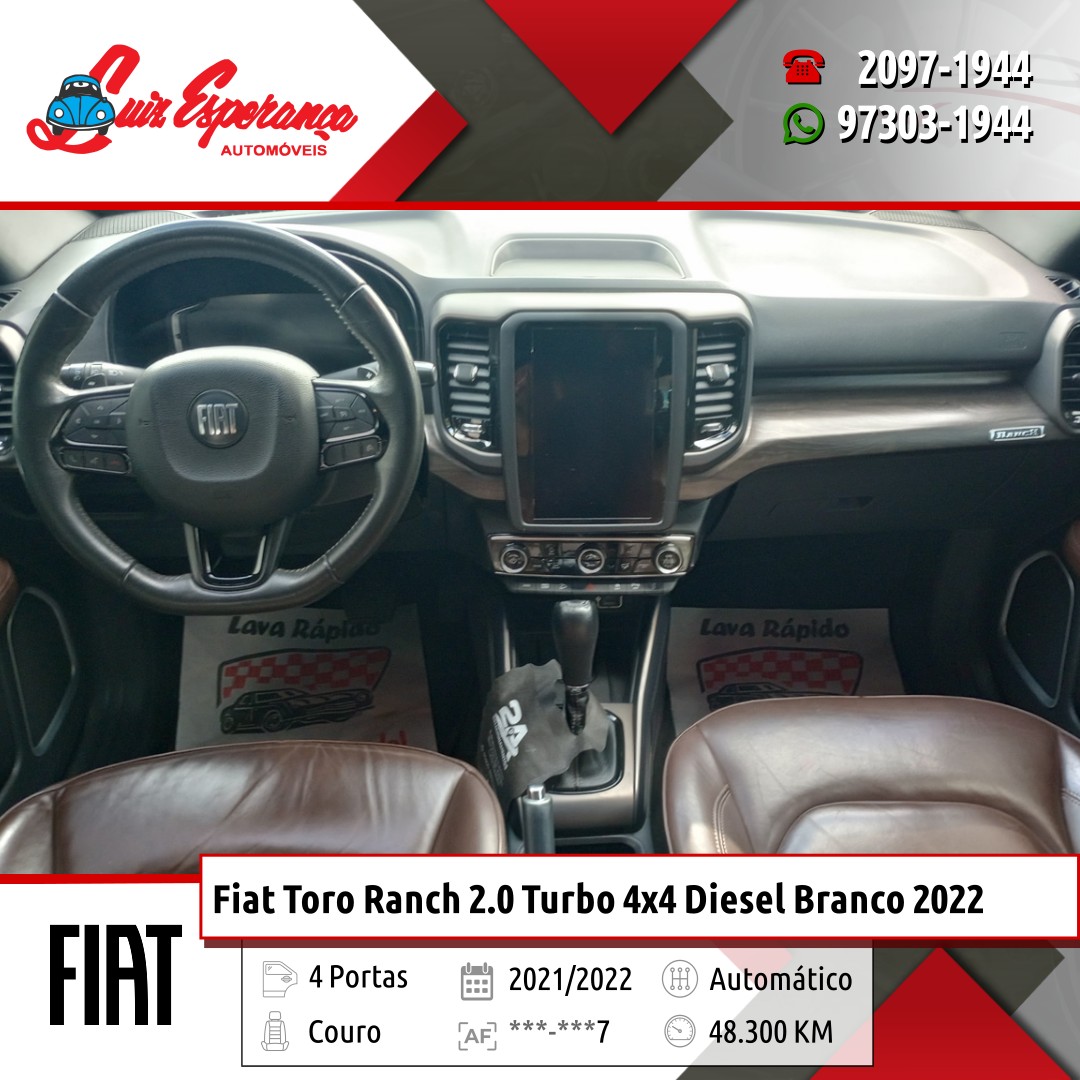 Fiat Toro Ranch 2.0 Turbo 4×4 Diesel Branco 2022