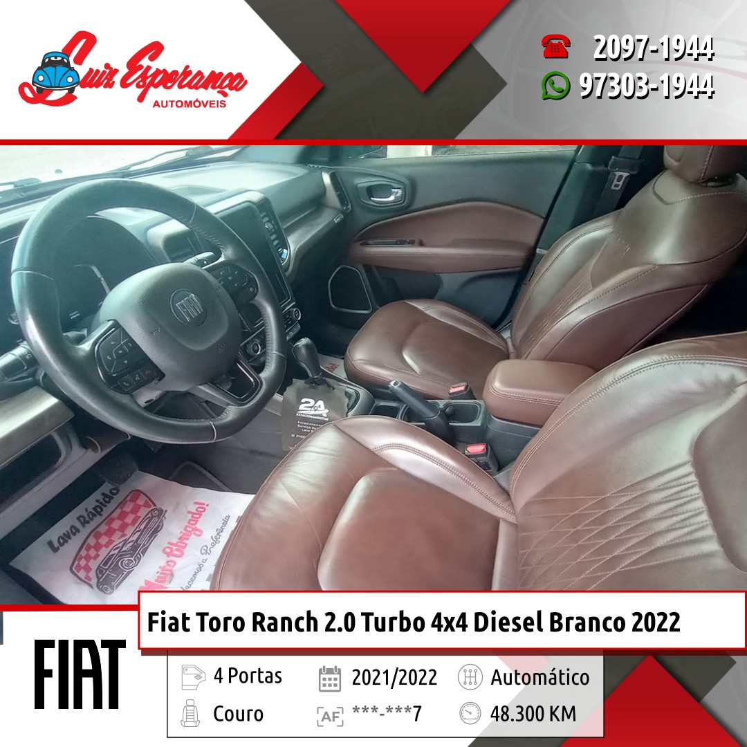 Fiat Toro Ranch 2.0 Turbo 4×4 Diesel Branco 2022