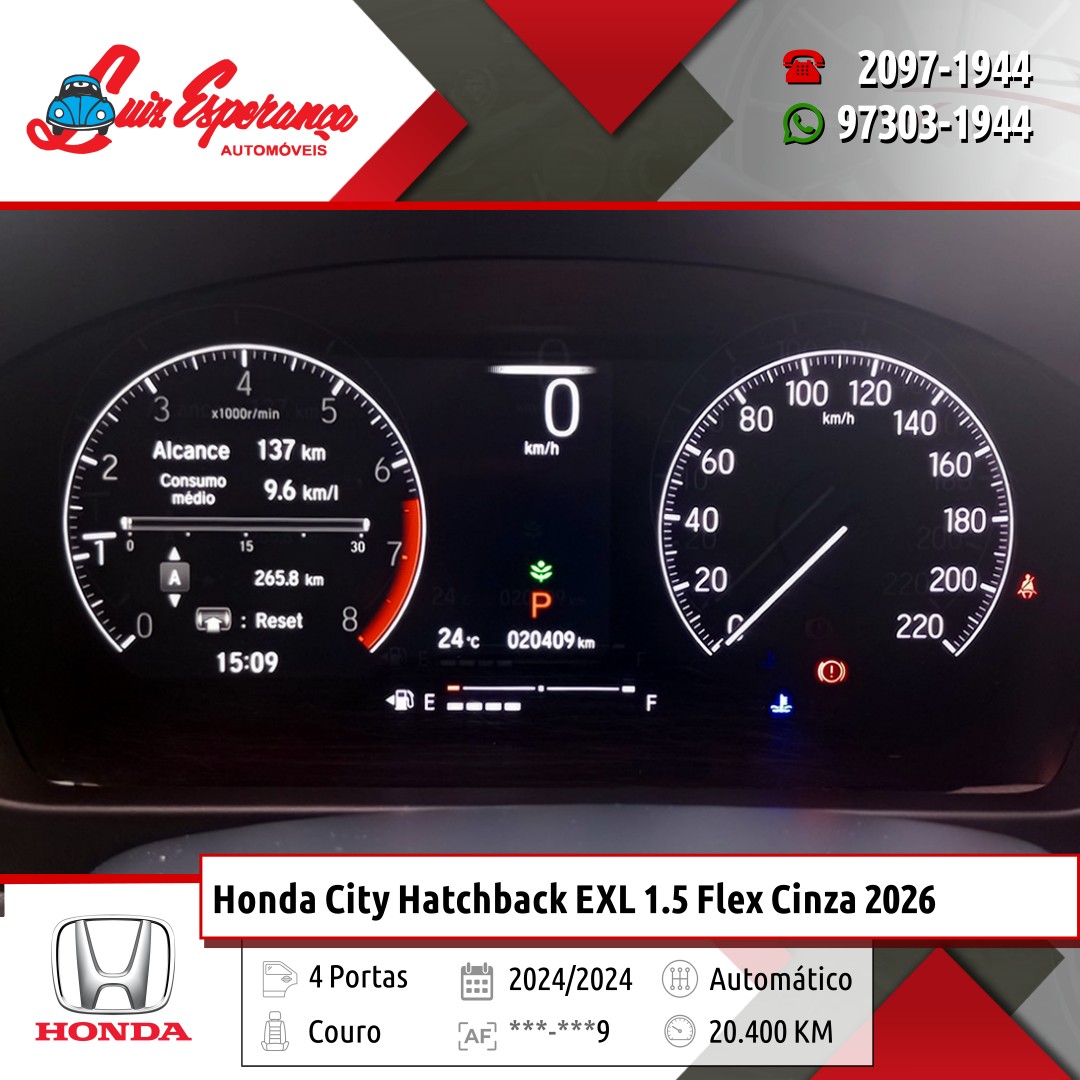 Honda City Hatchback EXL 1.5 Flex Cinza 2024