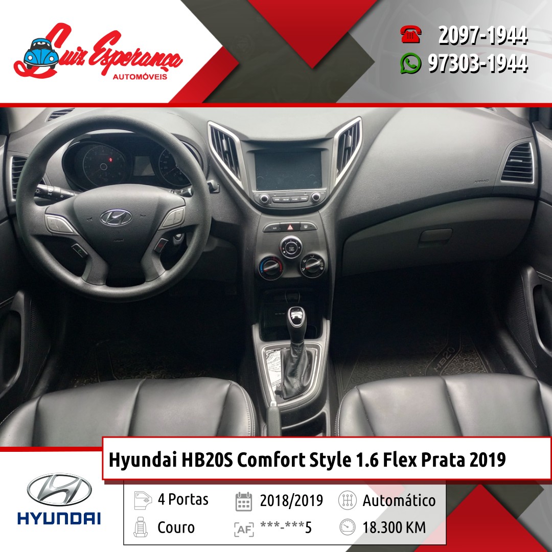 Hyundai HB20S Comfort Style 1.6 Flex Prata 2019