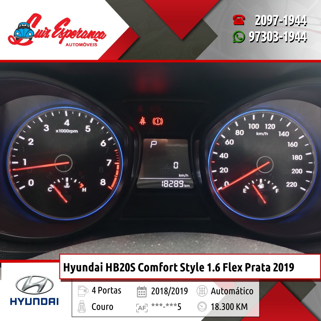 Hyundai HB20S Comfort Style 1.6 Flex Prata 2019