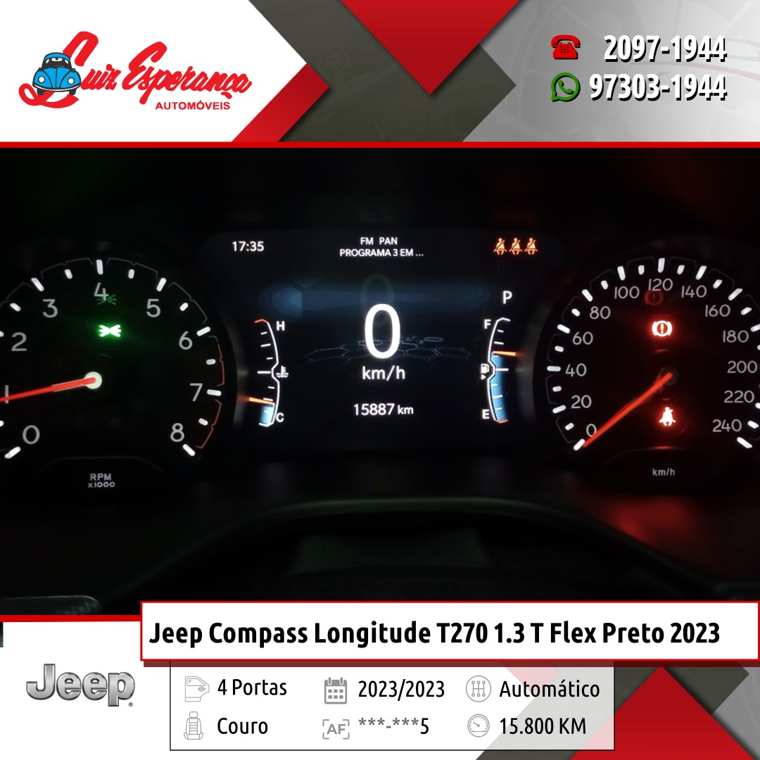 Jeep Compass Longitude T270 1.3 Turbo Flex Preto 2023