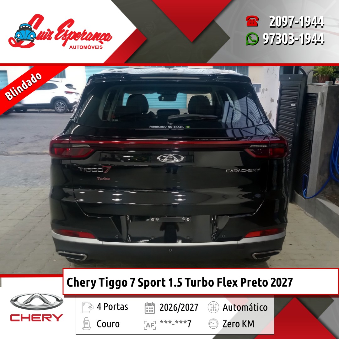 Chery Tiggo 7 Sport 1.5 Turbo Flex Preto 2027