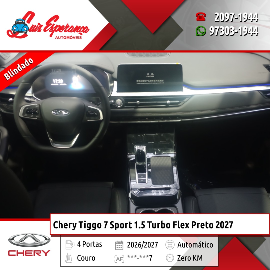 Chery Tiggo 7 Sport 1.5 Turbo Flex Preto 2027