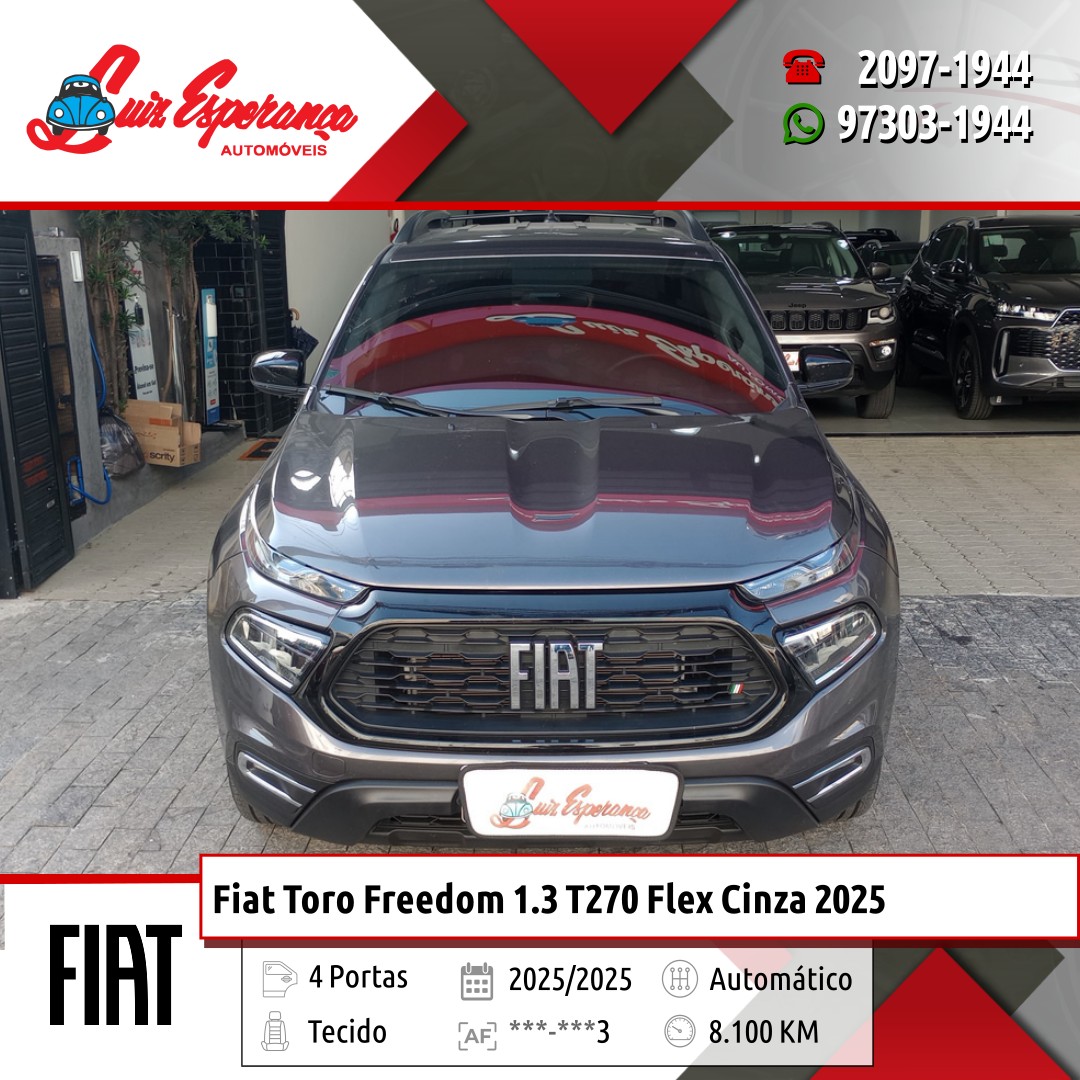 Fiat Toro Freedom 1.3 T270 Flex Cinza 2025