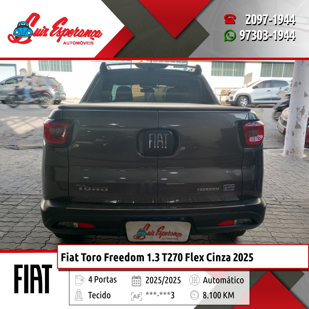 Fiat Toro Freedom 1.3 T270 Flex Cinza 2025
