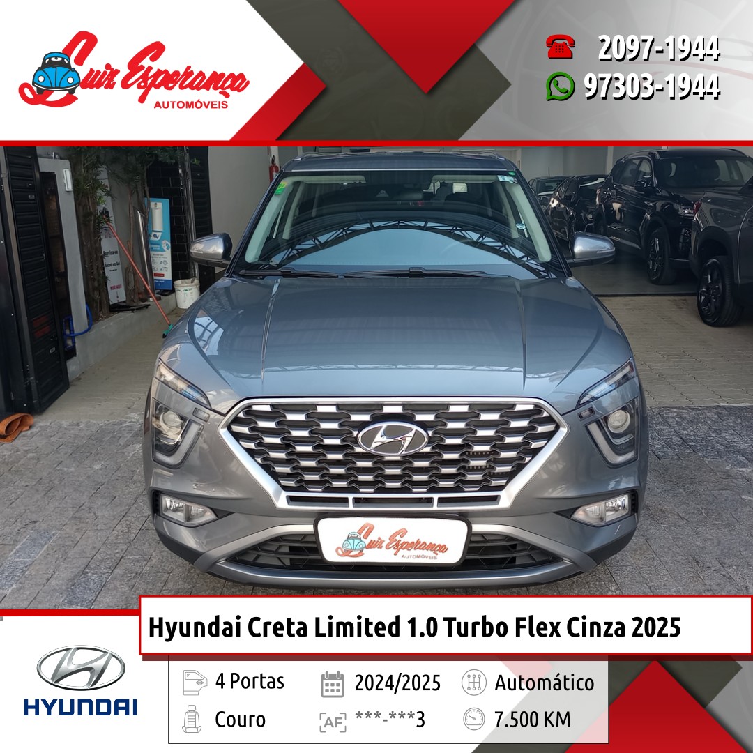 Hyundai Creta Limited 1.0 Turbo Flex Cinza 2025
