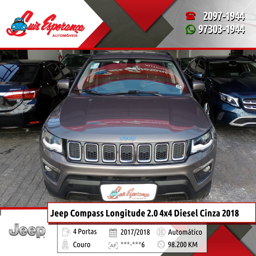 Jeep Compass Longitude 2.0 4×4 Diesel Cinza 2018