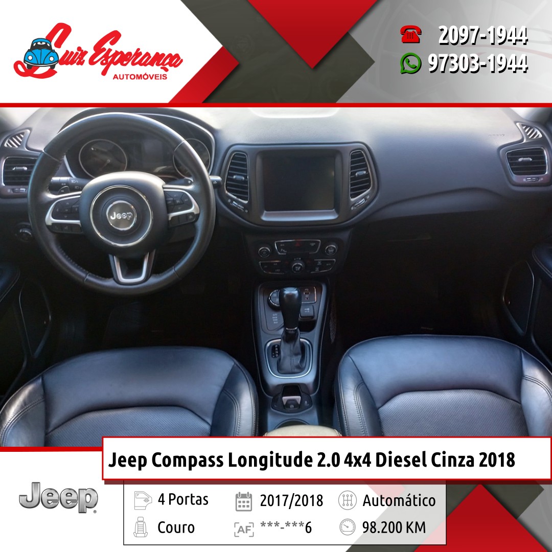 Jeep Compass Longitude 2.0 4×4 Diesel Cinza 2018