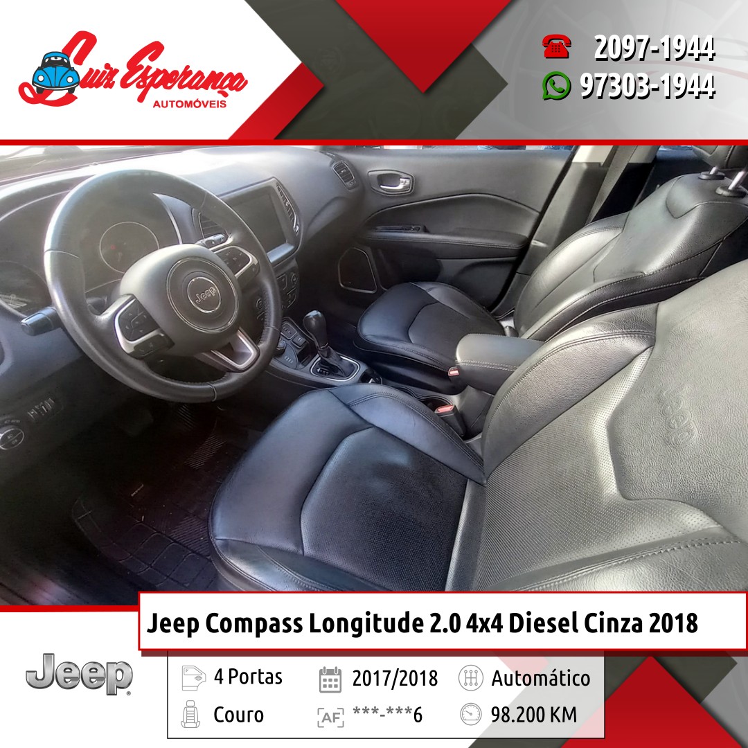Jeep Compass Longitude 2.0 4×4 Diesel Cinza 2018